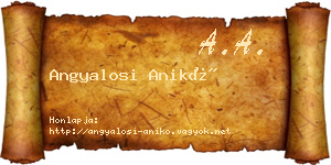 Angyalosi Anikó névjegykártya